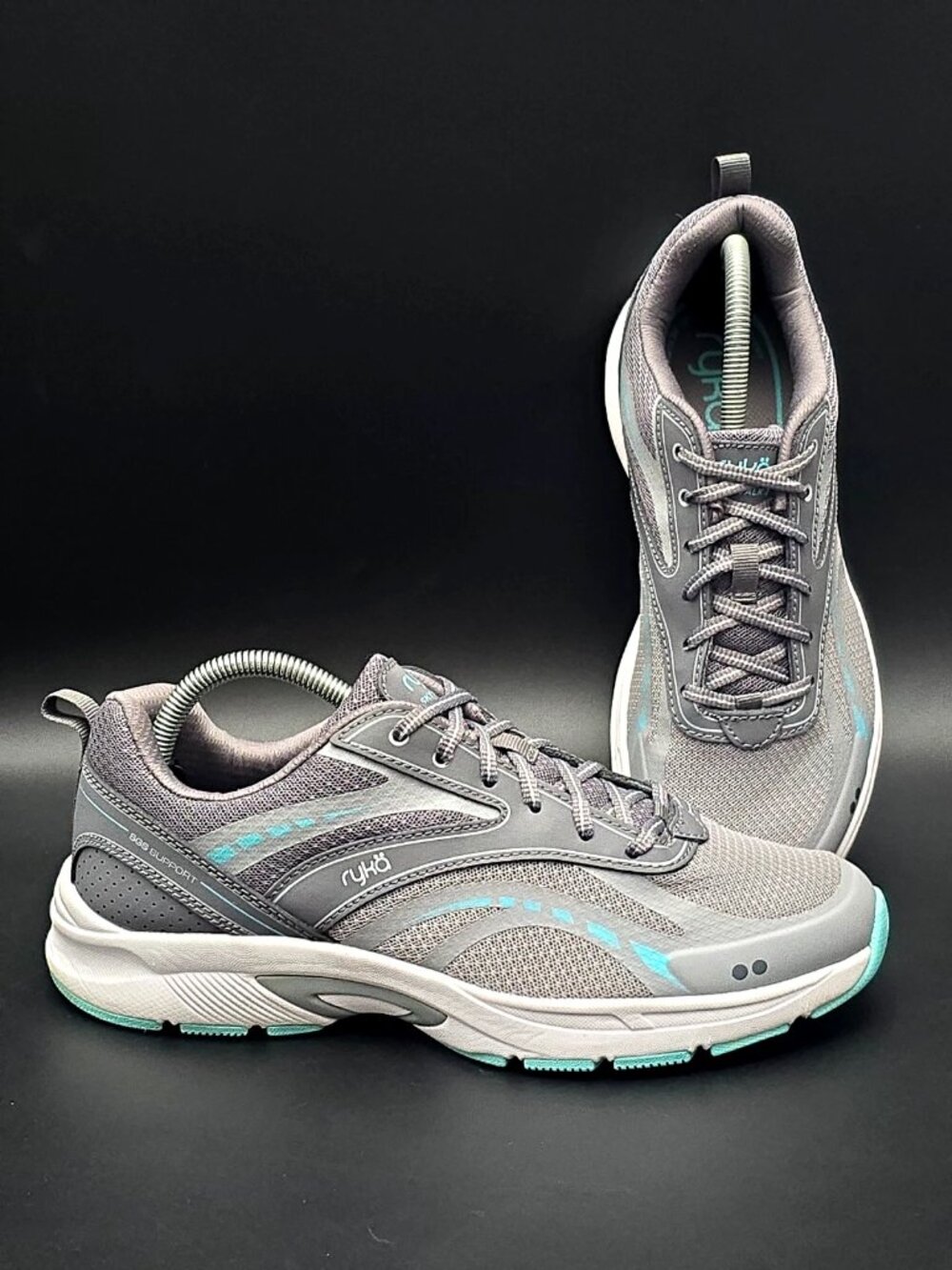 Ryka Sky Walk 2 Grey Mint Green Walking Athletic Shoes Women's Size 9.5M